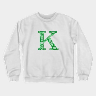 Letter K Bright Green Crewneck Sweatshirt